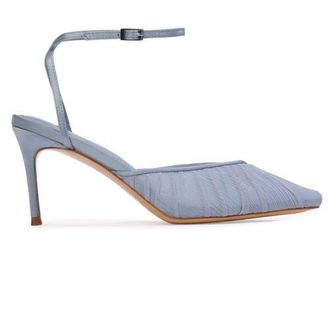 Black Suede Studio Melody 80 Pump in Ashley Blue Tulle at Nordstrom, Size 38