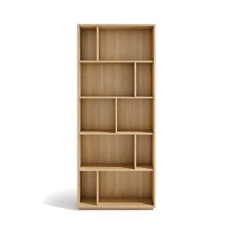 HERDASA Estanter&iacute;a Librer&iacute;a, Colecci&oacute;n Nack, Con 5 Niveles De Altura En Melamina Color Roble Dorado