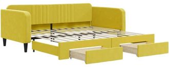 vidaXL Vidaxl - Sofá cama nido con cajones terciopelo amarillo 100x200 cm