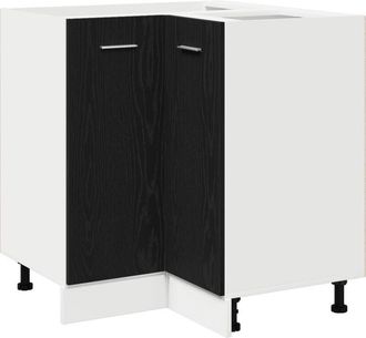 vidaXL Vidaxl - Gabinete Esquina Inferior Roble negro 75.5 x 75.5 x 81.5 cm