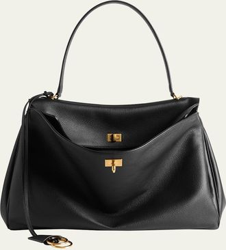 Balenciaga Rodeo Medium Grained Leather Top-Handle Bag
