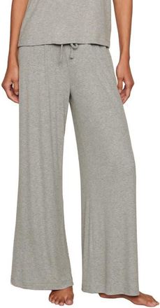 Eberjey Dream Rib Wide Leg Pants in Dark Heather Grey at Nordstrom, Size X-Small