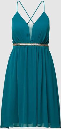 Jake*s Cocktailkleid mit Ziersteinbesatz in Smaragd, Gr&ouml;&szlig;e 32