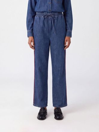 Valentino Garavani Pantaloni straight in denim con vita elasticizzata e coulisse