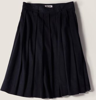 Miu Miu Pleated waxed suede skirt
