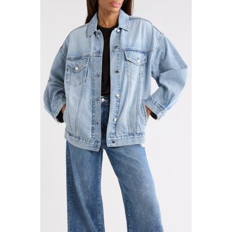 Habitual Rachele Boyfriend Denim Trucker Jacket in Aire at Nordstrom Rack, Size X-Small