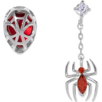 Girls Crew Marvels Spiderman Mismatched Stud Earrings in Silver at Nordstrom