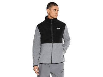 The North Face Glacier Fleece Colorblocked Jacket Mens Jacket TNF Mid Grey Heather/TNF Black : 3XL, Polyester