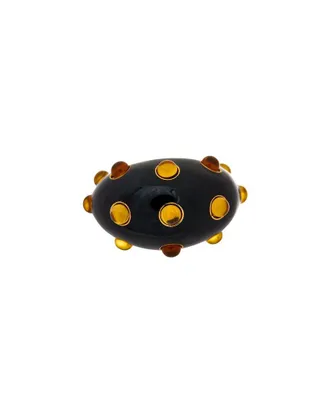 Oscar De La Renta Cabochon Enamel Ring