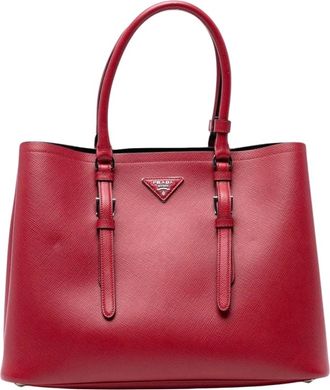 Prada Pre-owned Handbags, female, Red, Size: ONE SIZE Pre-owned Leather Tote Bag