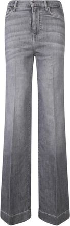 7 For All Mankind Jeans Straight - Blauw - Dames - Regular Fit Jeans - Grijs - W30 - Katoen - Jeans
