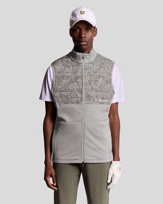 Lyle & Scott Golf Winddicht Print Vest - Grijs