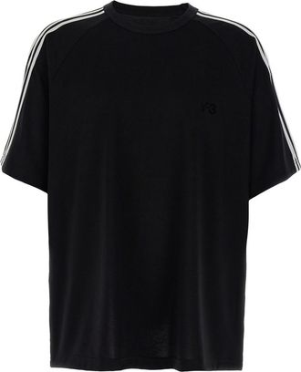 Yohji Yamamoto Black Y-3 3 Strisce T-shirt