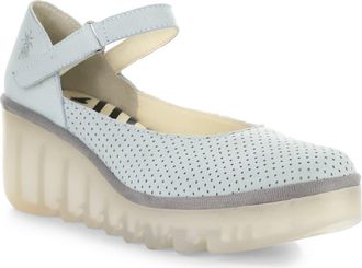 FLY London Bawa Platform Wedge Pump in Sky Blue at Nordstrom, Size 10-10.5Us