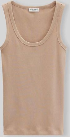 Marc O'Polo Regular Fit Top aus Baumwoll-Mix in Sand, Gr&ouml;&szlig;e XXL