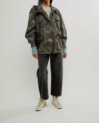 Free People Arya Utility Camo Jacket In Dusty Olive Combo