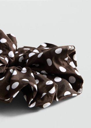 Mango Elastico per capelli pois cioccolato - Donna - Taglia unica - MANGO