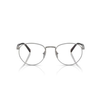 Prada 0pr B52v Rounded Lens Silver Frame Eyeglasses