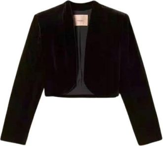 Twinset Velvet Spencer Jasje - Dames - Blazers - Zwart - XL - Polyester - Jassen
