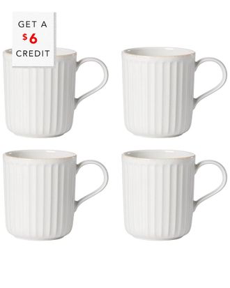 Lenox French Perle Scallop 4Pc Mug Set