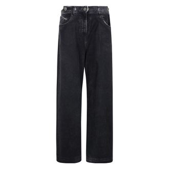 The Attico Blue Navy Coated Canvas Long Pant - female - The Attico - Straight Fit Jeans - Blue - W28 - Jeans