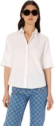 Gerard Darel Nara Oversized Short Sleeve Shirt in White at Nordstrom, Size Medium