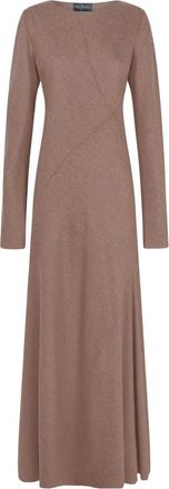 Cortana Lanna Maxi Jurk - Dames - Maxi kleedjes - Bruin - XS - Wol - Kleedjes