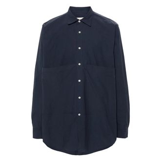 Paura Konia Shortsleeve Shirt - Heren - Casual Overhemden - Blauw - M - Katoen - Overhemden