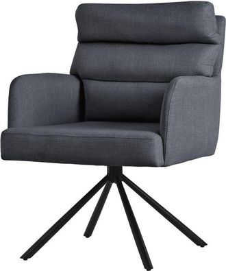 ML Design Ml-design - Silla De Comedor Giratoria, Antracita Asiento De Cocina Con Respaldo Extra&iacute;ble Y Reposabrazos Dise&ntilde;o Ergon&oacute;mico Mueble Tapizado Con Funda 