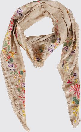Faliero Sarti Foulard Gerbera in misto cotone ricamato