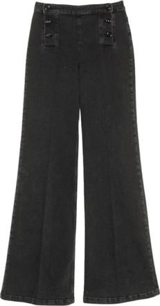 Twinset Wide Jeans - Dames - Loose Fit Jeans - Zwart - W26 - Katoen - Jeans
