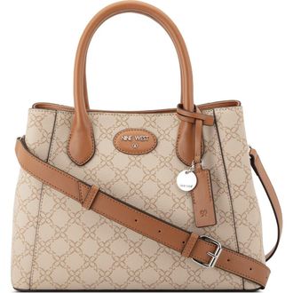 Nine West Adeline Satchel Bag in Light Khaki/Brandy at Nordstrom Rack