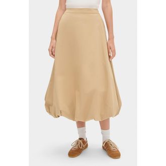 Aligne Nola Organic Cotton Bubble Midi Skirt in Camel at Nordstrom, Size 14