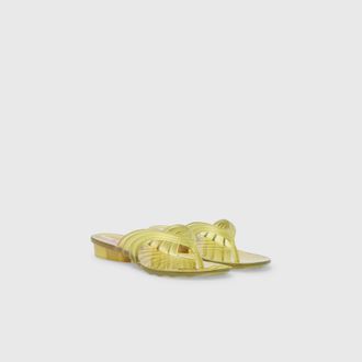 Diesel Sculptural flip-flops in Melflex - Sandals - Woman - Yellow