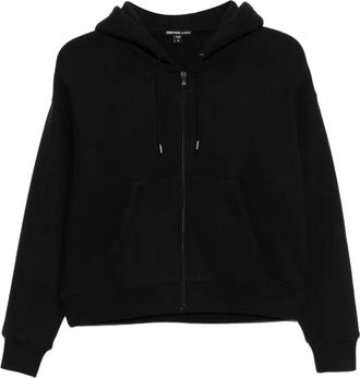 James Perse cozy fleece zip hoodie - women - Elastane/Cotton/Polyamide - 1 - Black