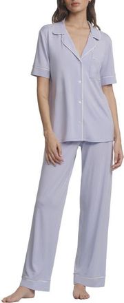 Eberjey Gisele Short Sleeve Pant Pajamas in Lavender Dusk/ivory at Nordstrom, Size X-Small