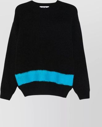 Msgm color block crew neck long sleeve sweater