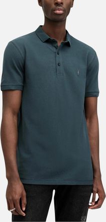 AllSaints Allsaints Mens All Saints Reform Mens Polo Shirt Summer Pique Polo Casual Solid Polo T Shirts - Green - Size: 38
