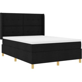 vidaXL Cama Con Somier Con Colch&oacute;n Negro 140 X 200 Cm Tela Vidaxl
