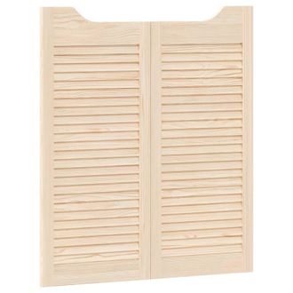 vidaXL Puertas Batientes 2 Pcs Natural Madera De Pino Maciza Vidaxl