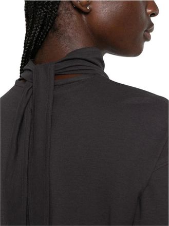 Christophe Lemaire Truien & Vesten, Dames, Grijs, M, Katoen, Long Sleeve Foulard Top