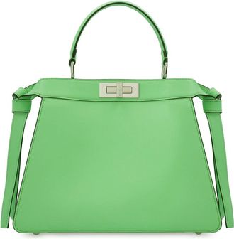 Fendi Tassen, Dames, Groen, ONE Size, Leer, Peekaboo ISee U Medium