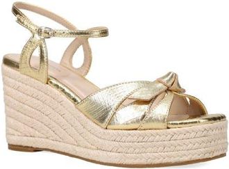 Pelle Moda Elbie Espadrille Ankle Strap Platform Wedge Sandal in Light Gold at Nordstrom, Size 6.5