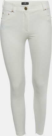 Elisabetta Franchi White Nylon Slim Fit Trousers