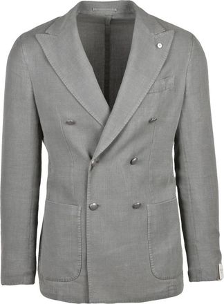 L.B.M. 1911 Double-breasted Jacket - Heren - Blazers - Groen - M - Katoen - Jassen