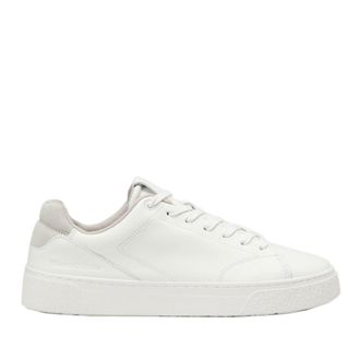 Marc O'Polo White Jarvis Minimalist Suede-Accent Leather Sneakers