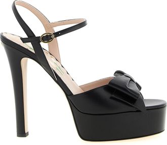 Valentino Garavani Black Calfskin Stiletto Heel Womens Sandals