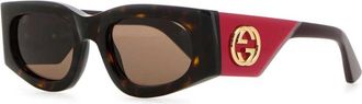 Gucci Dark Brown Printed Logo Sunglasses