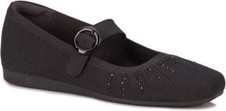 Ros Hommerson Naomi Mary Jane Flat in Black Rhinestone Knit at Nordstrom, Size 10.5