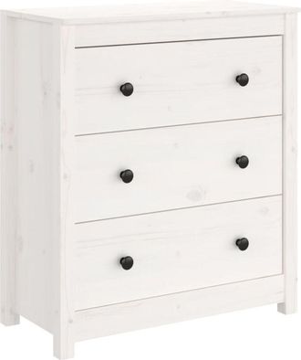 vidaXL Sideboard White 70x35x80 cm Solid Wood Pine Vidaxl